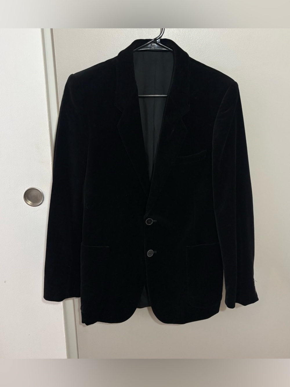 Vintage Richman Brothers Black Velour Blazer Jacket 
Made in Poland